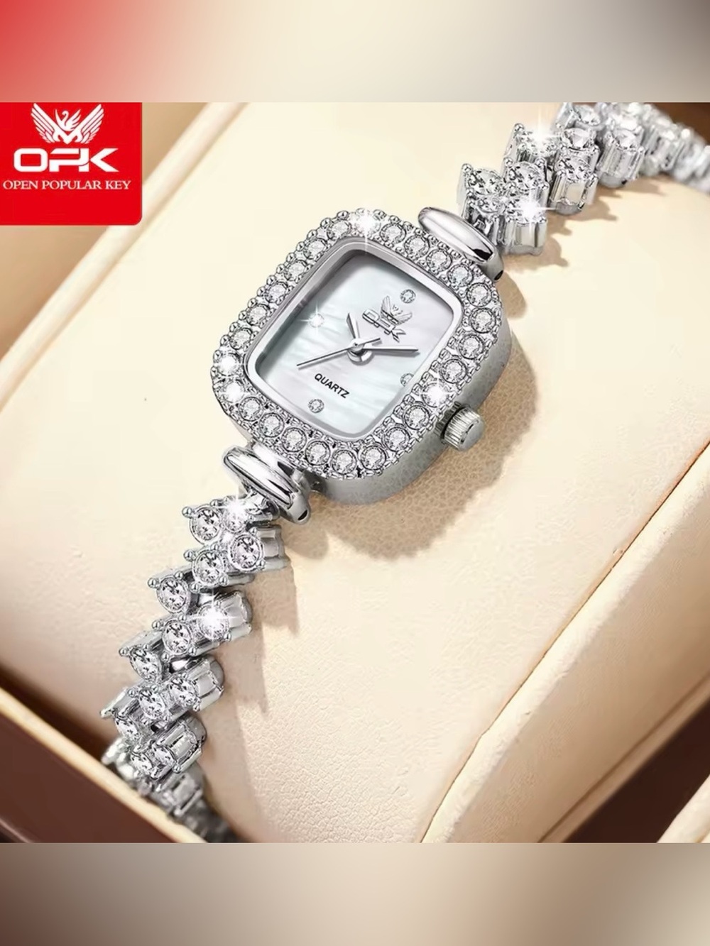Kohl's Silver Crystal-Accented Women's Quartz Bracelet Watch